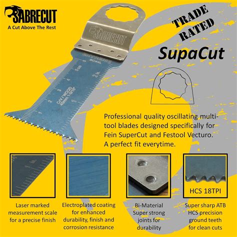 Buy 10 x SabreCut SC44L_10 44mm x 68mm Fine Wood Blades Compatible with ...