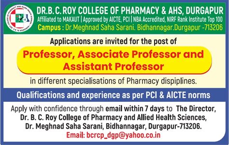 Best Pharmacy College - Dr. B.C. Roy College of Pharmacy