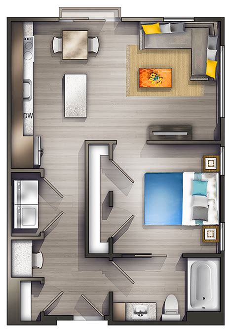 Small Studio Apartment Layout Design Ideas (5) - home design Luxury Apartments Interior ...