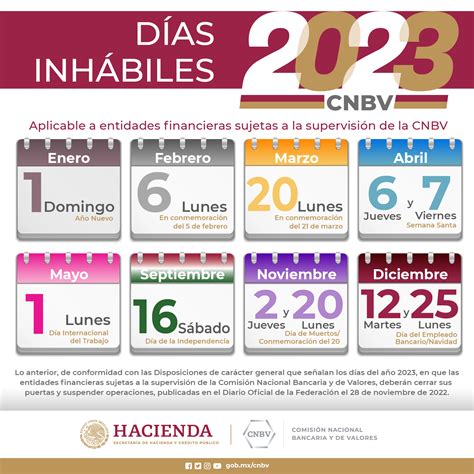 Calendario CNBV 2023 | Comisión Nacional Bancaria y de Valores ...