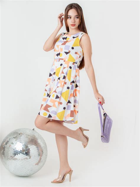 Buy White Printed Regular Short Dress - Zink London