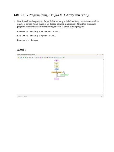 Flowchart Array Dan String 的图像结果