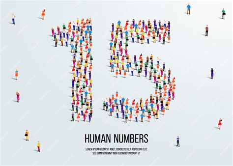 Premium Vector | Large group of people form to create number 15 or ...
