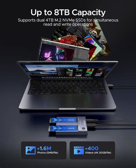 ORICO Dual-Bay M.2 NVMe Cloner USB C to NVMe Docking India | Ubuy