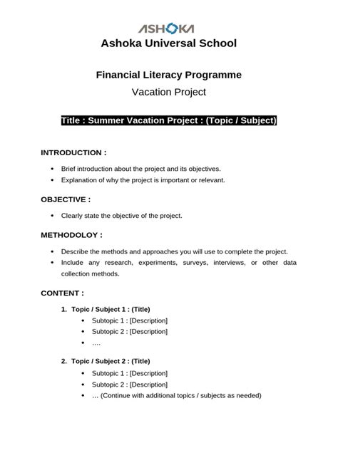 Image result for Project File Page Format