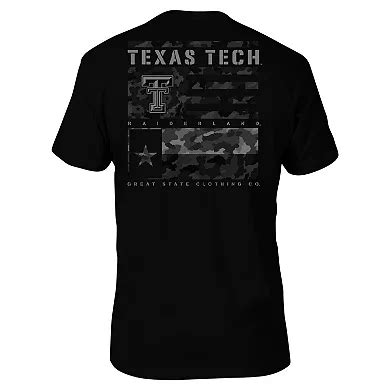 Men's Black Texas Tech Red Raiders Camo Flag Panel T-Shirt