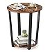 VASAGLE Industrial End Table, Metal Side Table, Round Sofa Table with ...