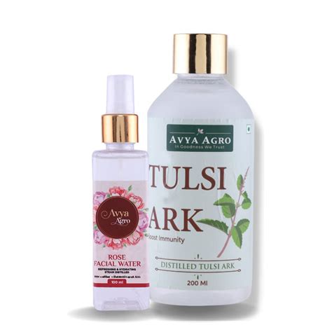 Avya Agro Tulsi Ark + Rose Water (200 Ml) Combo Pack : Amazon.in ...