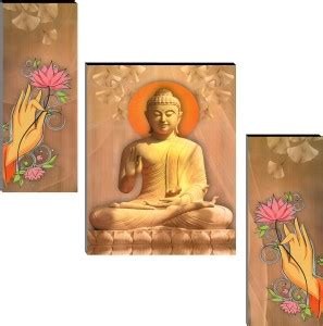 Indianara Set of 3 Gautam Buddha MDF Art Painting (3752FL) without ...