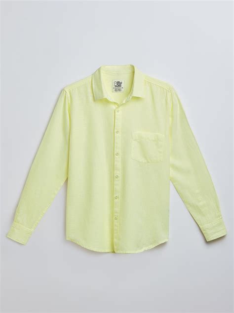 Buy Solids: Light Yellow Shirts Online