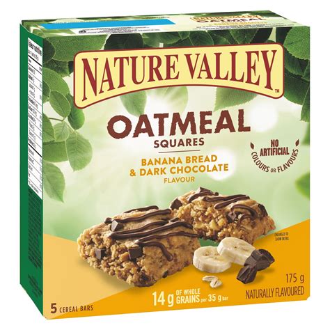 Nature Valley Oatmeal Squares - Banana Bread & Dark Chocolate Flavour ...
