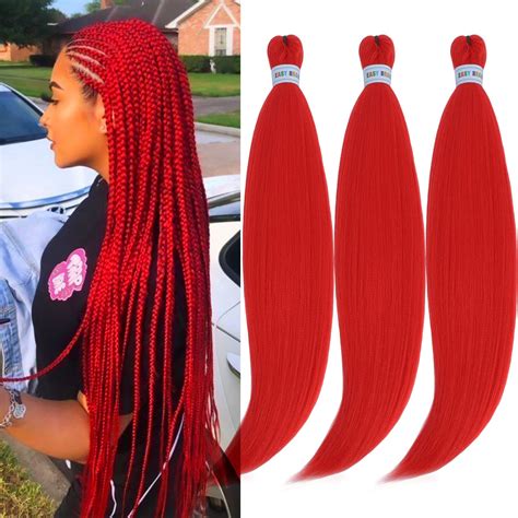 Bright Red Box Braids