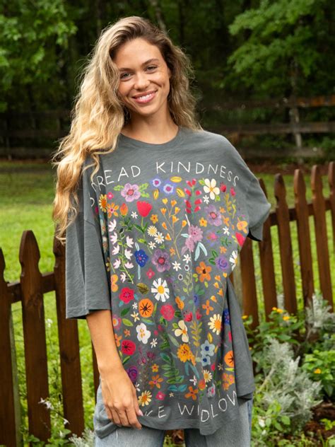One Size Cotton Easy Tee - Spread Kindness Charcoal – Natural Life