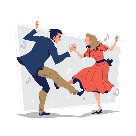 Swing Dancing Couple Concept 12596719 Vector Art at Vecteezy