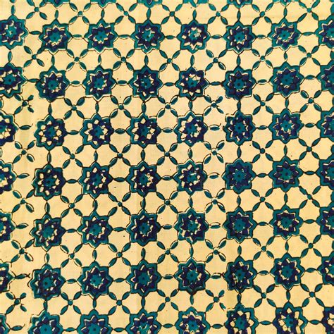 Pure Cotton Dabu Jahota With Blue Connected Dotd Tile Hand Block Print ...