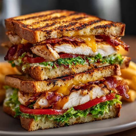 Mediterranean Grilled Chicken Club Sandwich