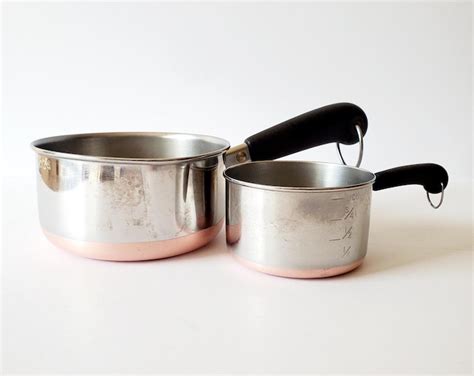 Revere Ware Copper Bottom Vintage Revere Sauce Pan and Revere Measuring Cup - Etsy