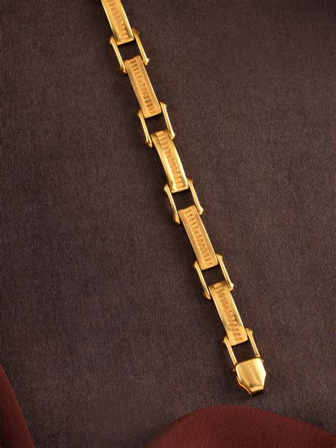 Classic Interlocked Gold Bracelet for Men | Sri Anu Jewellers