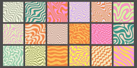 Cool groovy art texture vector design trendy y2k geometric pattern ...