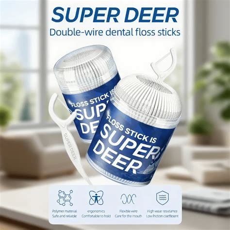 Super deer SUPER DEER Palillos de hilo dental de doble hebra clásicos ...