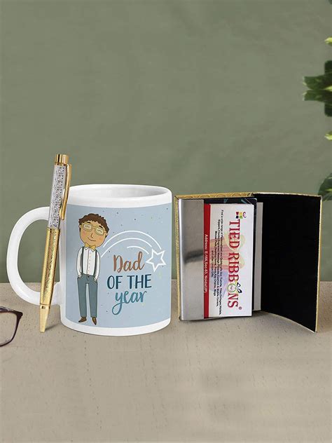 Buy | White & Black Fathers Day Gift Card Holder with Pen | Tied Ribbons