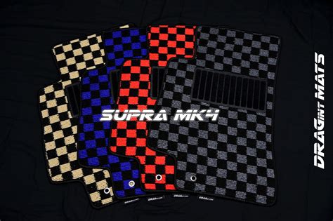 DRAGintMATS JDM Checkered Floor Mats Toyota Supra MK4 Karo TRD JZA80 ...