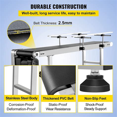 Buy BestEquip Belt Conveyor Length 47-Inch, PVC Conveyor Belt Width 7.8 ...