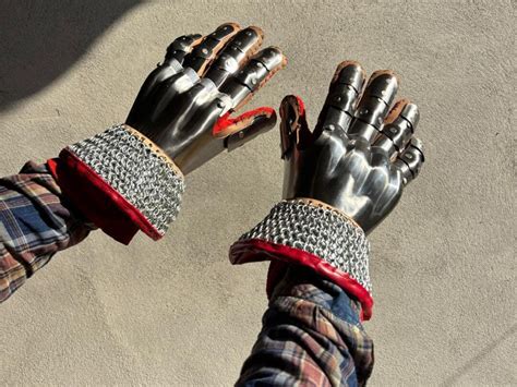 Buy Medieval Steel Gauntlets Armor Knight Finger SCA LARP Gloves Online ...