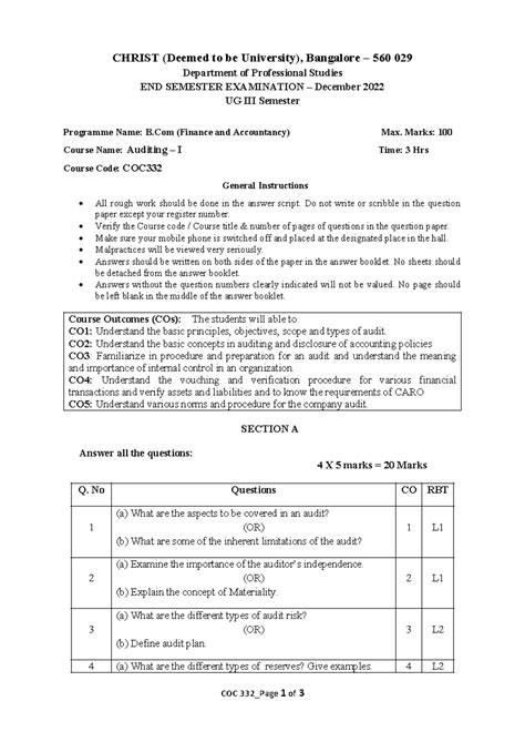 9574 - QUESTION PAPER - CHRIST (Deemed to be University), Bangalore ...