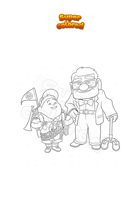 Coloring page Ellie and Carl old men UP
