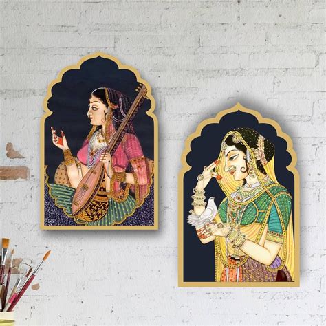 Nupur Studios® "Rajasthani Mughal Lady MDF Wooden Laminated Photo Frame ...