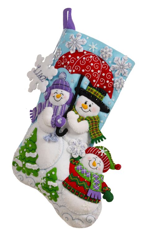 Frosty Family Felt stocking kit from Bucilla available at MerryStockings