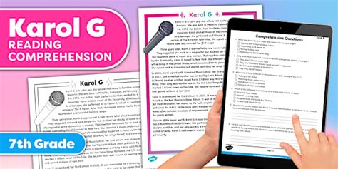 Seventh Grade Karol G Reading Comprehension Worksheet