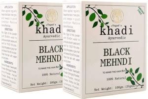 vagad's khadi Black Mehndi Pack of 2 (Each 100 gm) Natural Mehendi ...