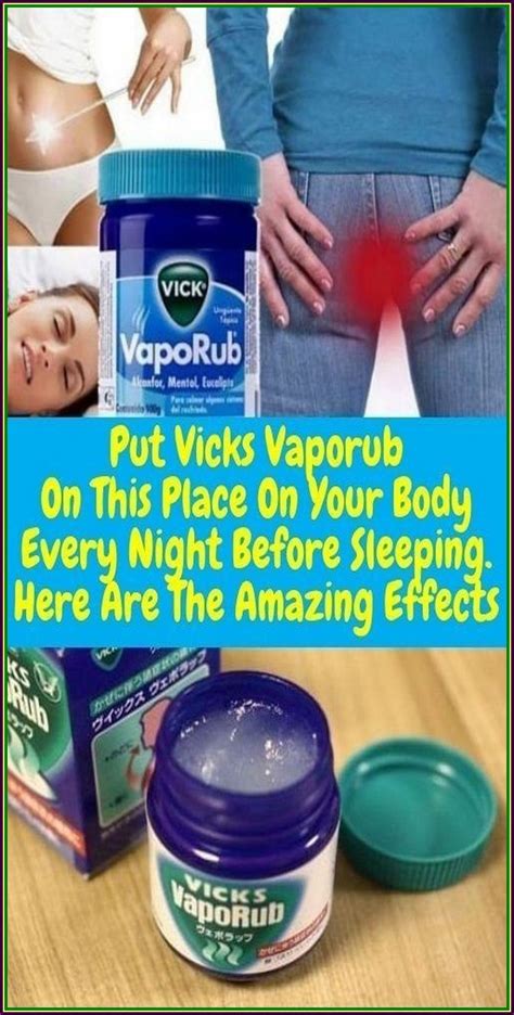 Put vicks vaporub on this place – Artofit