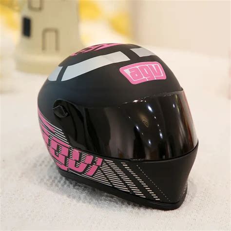 AGV Black Fuchsia Creative Motorcycle Miniature helmet black pink grey ...