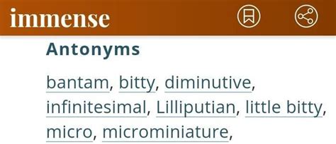 Pick the antonym of IMMENSE from the optionsa) enormousb) massive c ...