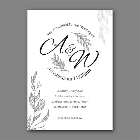 Black and white wedding card Images - Free Download on Freepik