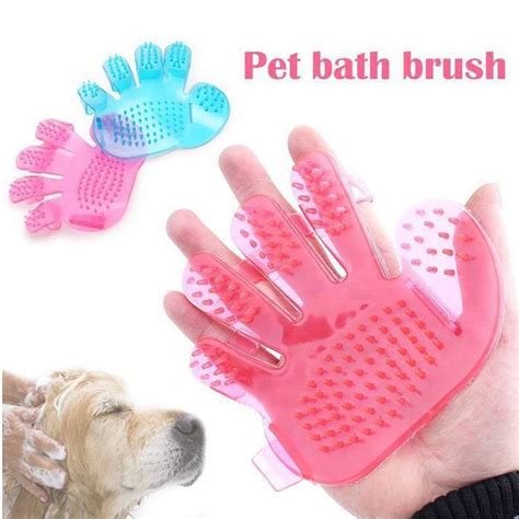 Rubber Pet Cleaning Massaging Grooming Glove Brush - DeoDap