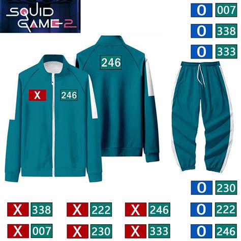 Basysin Squid Game Costume Adult Squid Game Jacket and Sweatpants Set ...