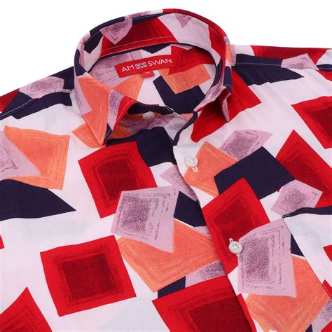 Women's Premium Rayon Shirt With Red And Blue Print – AM SWAN