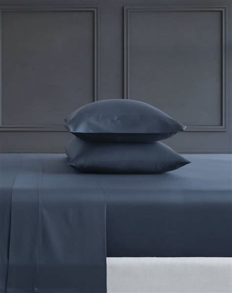 Buy Premium Navy Blue Sateen 500 Thread Count Bed Sheets Online at Bedlam