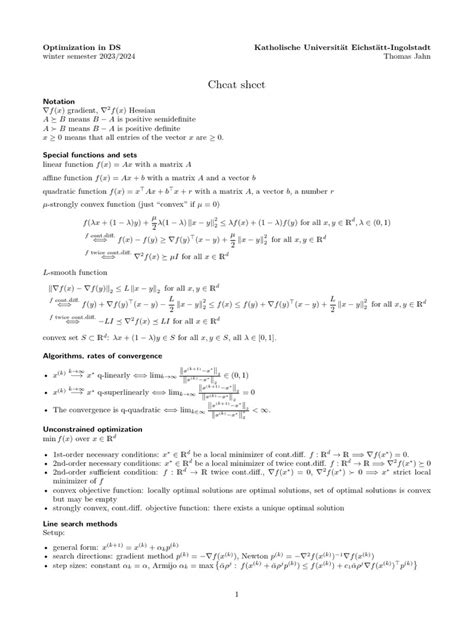 Image result for Optimization Techniques Cheat Sheet