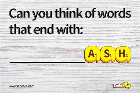 Words End With Ash - Letter Words Unleashed