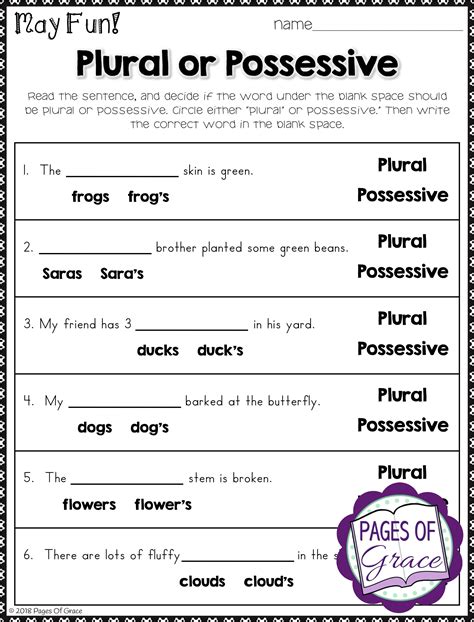 Grammar Worksheet for May (2nd & 3rd Grade) | Distance Learning | Third ...