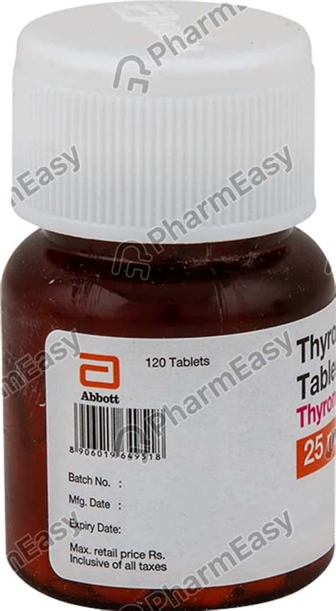 Thyronorm 25 MCG Tablet (120): Uses, Side Effects, Price & Dosage ...