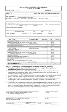 Fillable Online hammond ELECTRICALPERMIT-APPLICATION.doc. Encroach ...