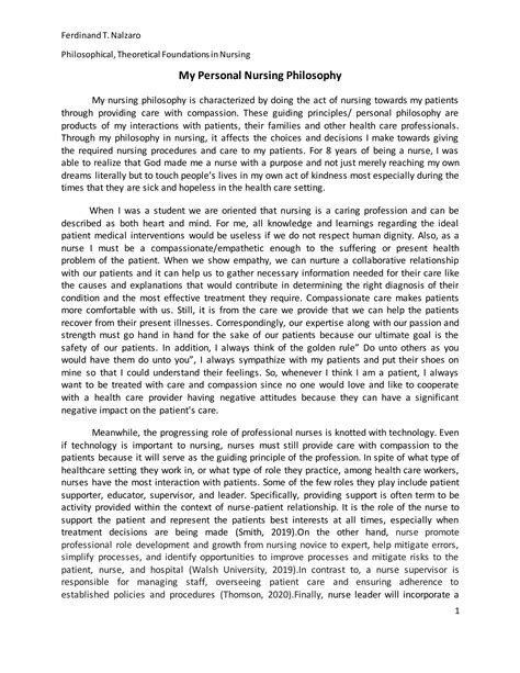 My personal nursing philosophy | DOC