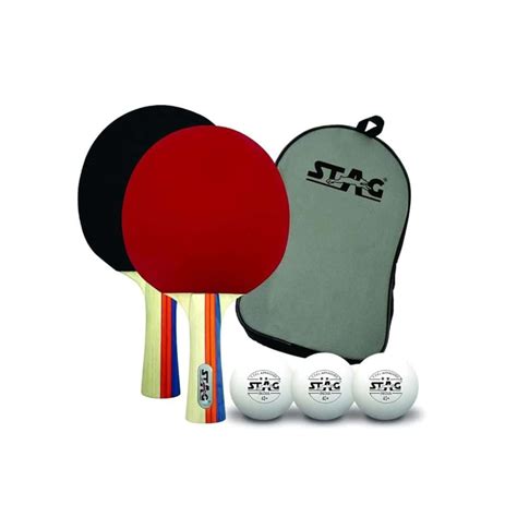 STAG Tournament Table Tennis Playset 2 Racquets and 3 Balls (White ...