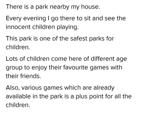 You recently visited the Children’s Park, a favourite place for all ...